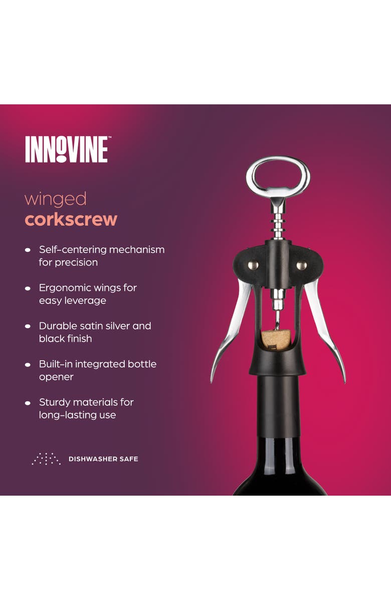 Innovine Winged Corkscrew, Alternate, color, Silver