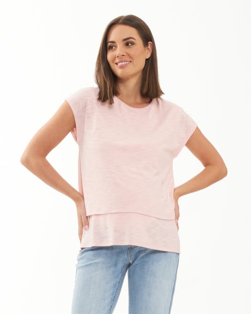 Ripe Maternity Jazmin Layered Nursing Tee Soft Pink In Pink