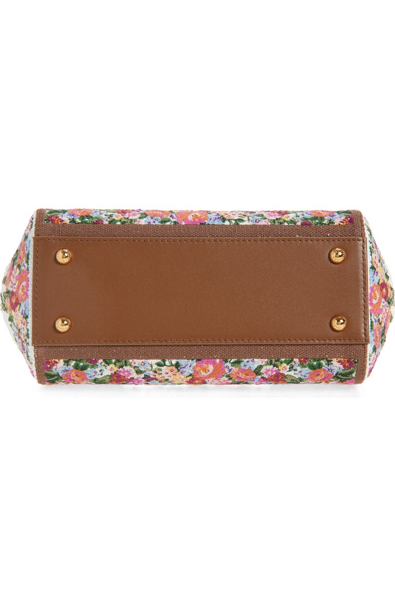 Dolce&Gabbana Medium Sicily Floral Embroidered Handbag, Alternate, color, Multicolor/ Cammello