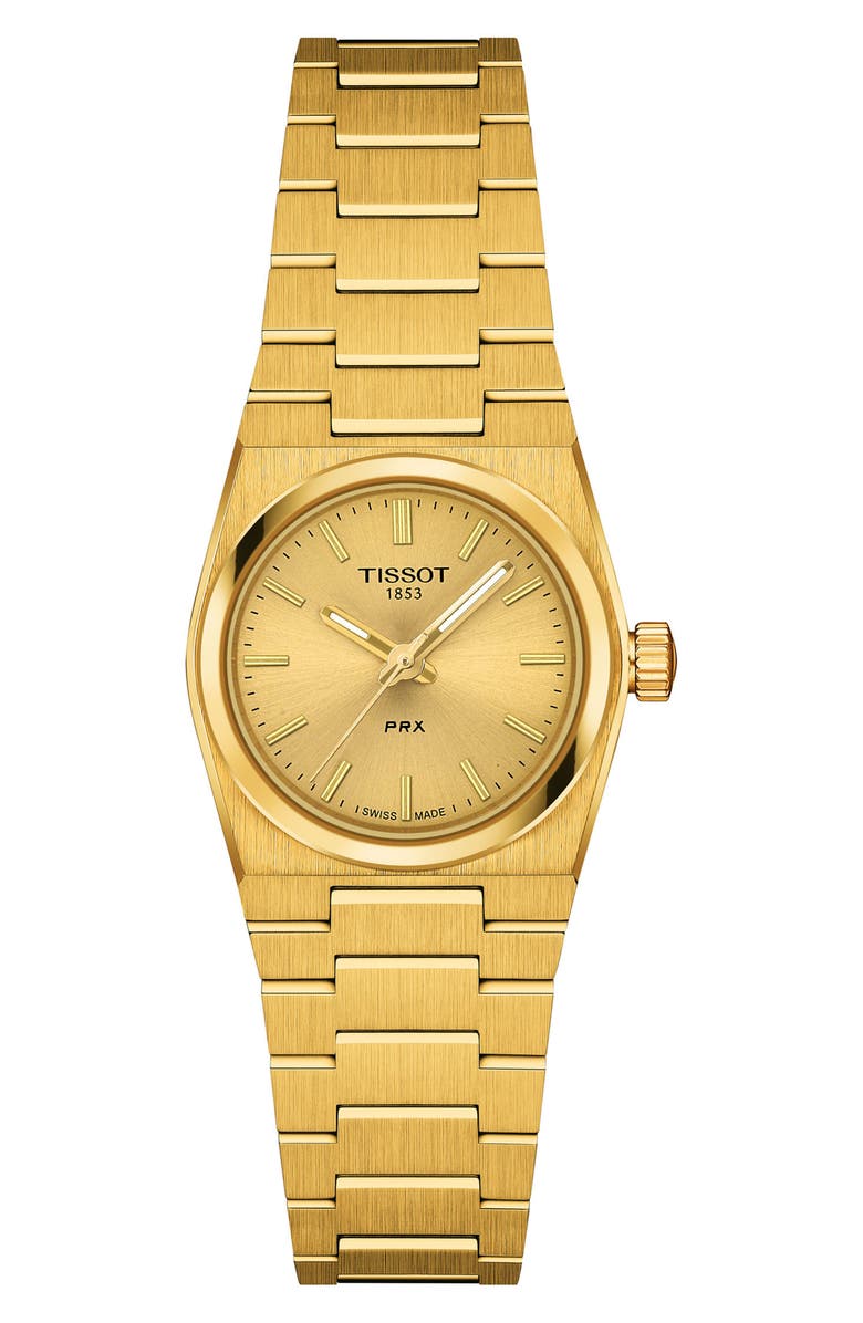 Tissot PRX Bracelet Watch, 25mm, Main, color, Champagne / Golden