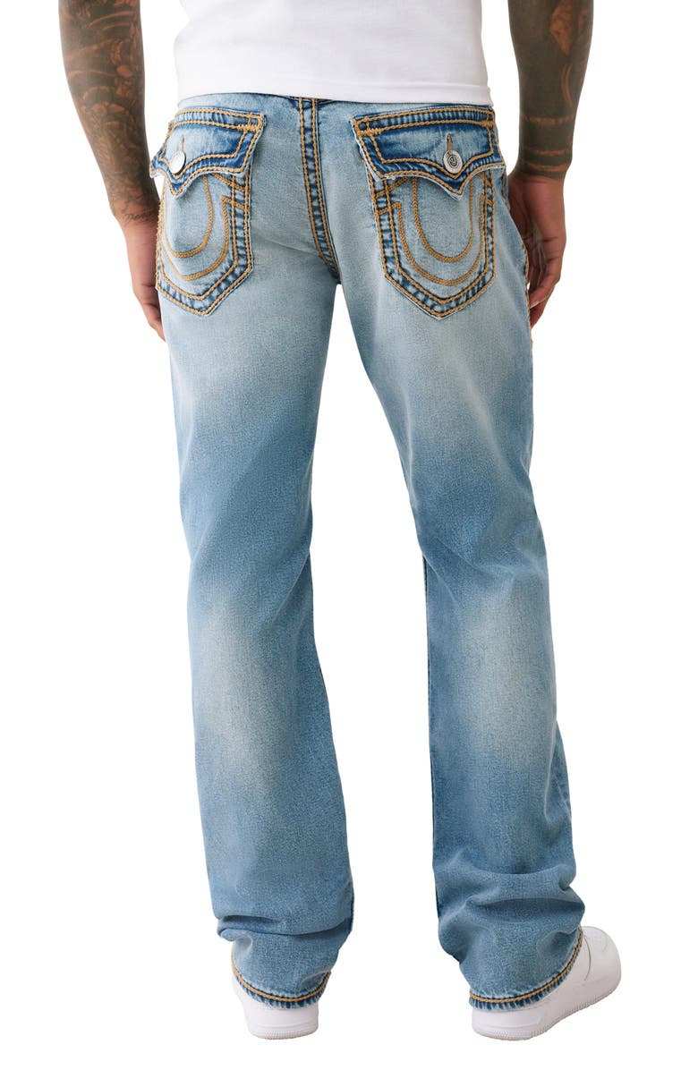 True Religion Ricky Rope Stitch Flap Straight Leg Jeans, Alternate, color, Medium Wash