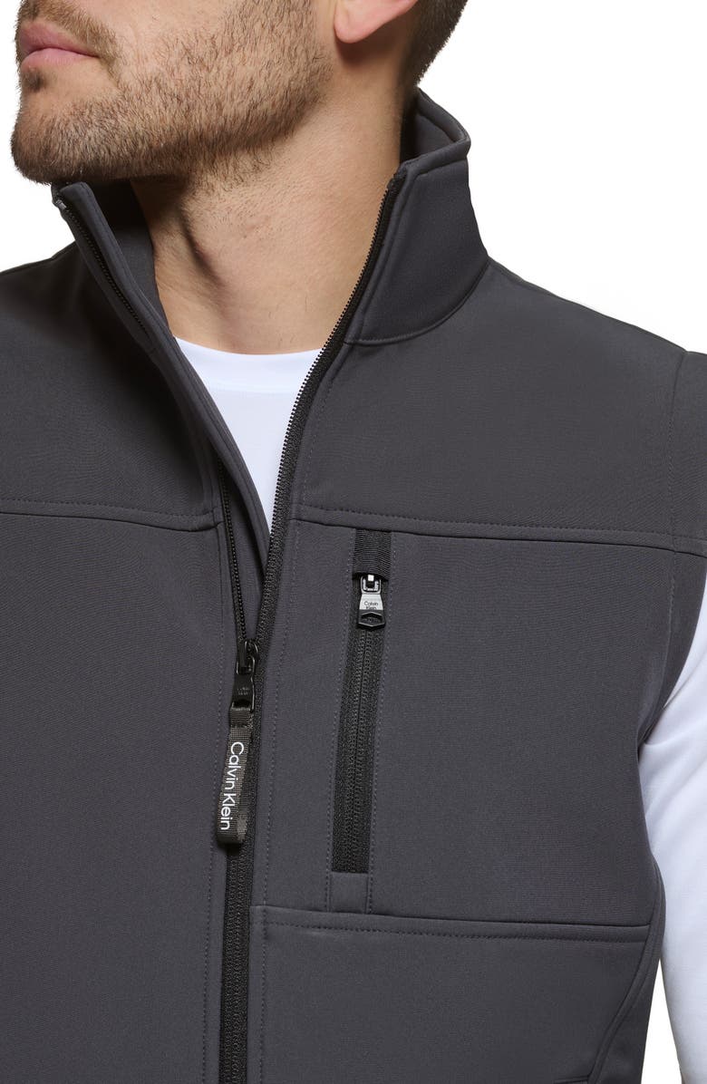 Calvin Klein Softshell Fleece Vest, Alternate, color, Iron