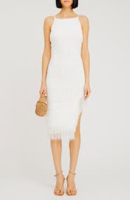 Torn by Ronny Kobo Yuna Pointelle Fringe Dress