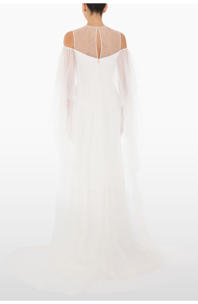 Jenny Packham Trevi Ruffled Dress, Alternate, color, Ivory