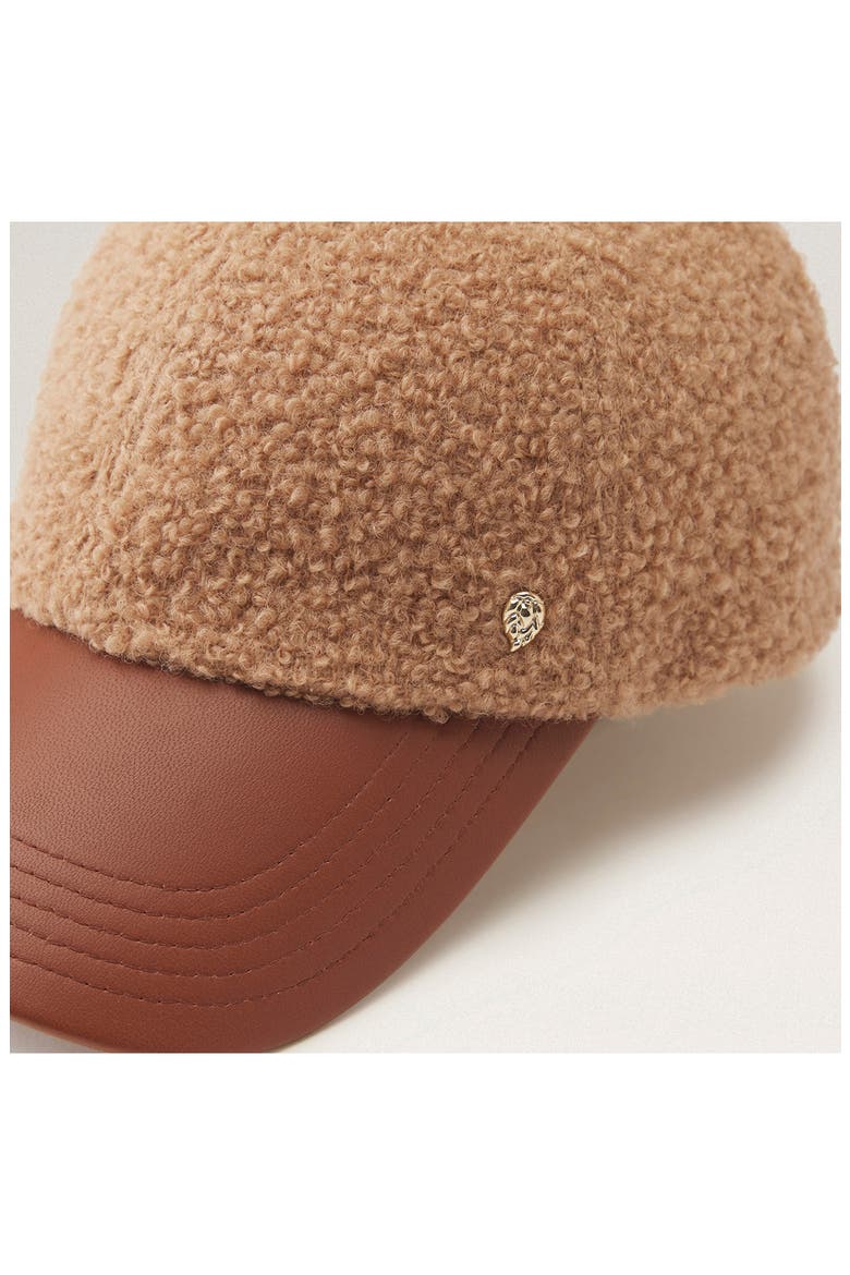 Adelyn Wool Blend & Leather Baseball Cap, Alternate, color, TRENCH COAT