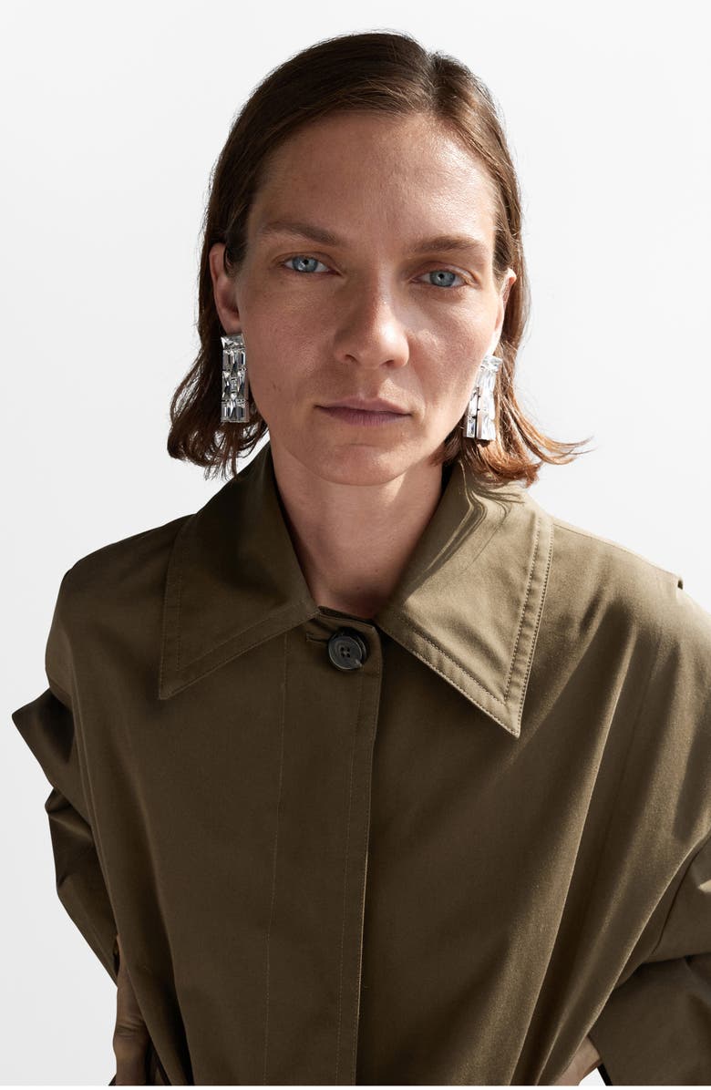 MANGO Selection Belted Cotton Blend Trench Coat, Alternate, color, Medium Brown