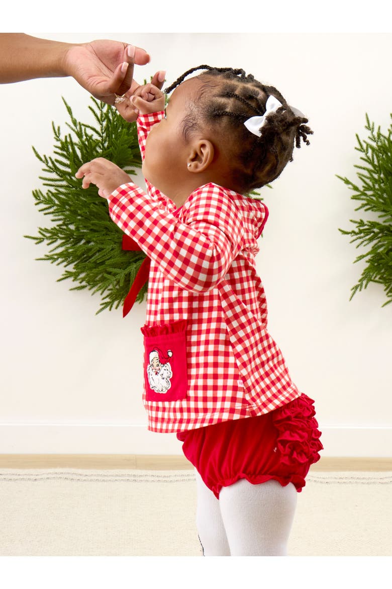 Knit Long Sleeve Applique Pocket Swing Set, Alternate, color, Red & White Gingham