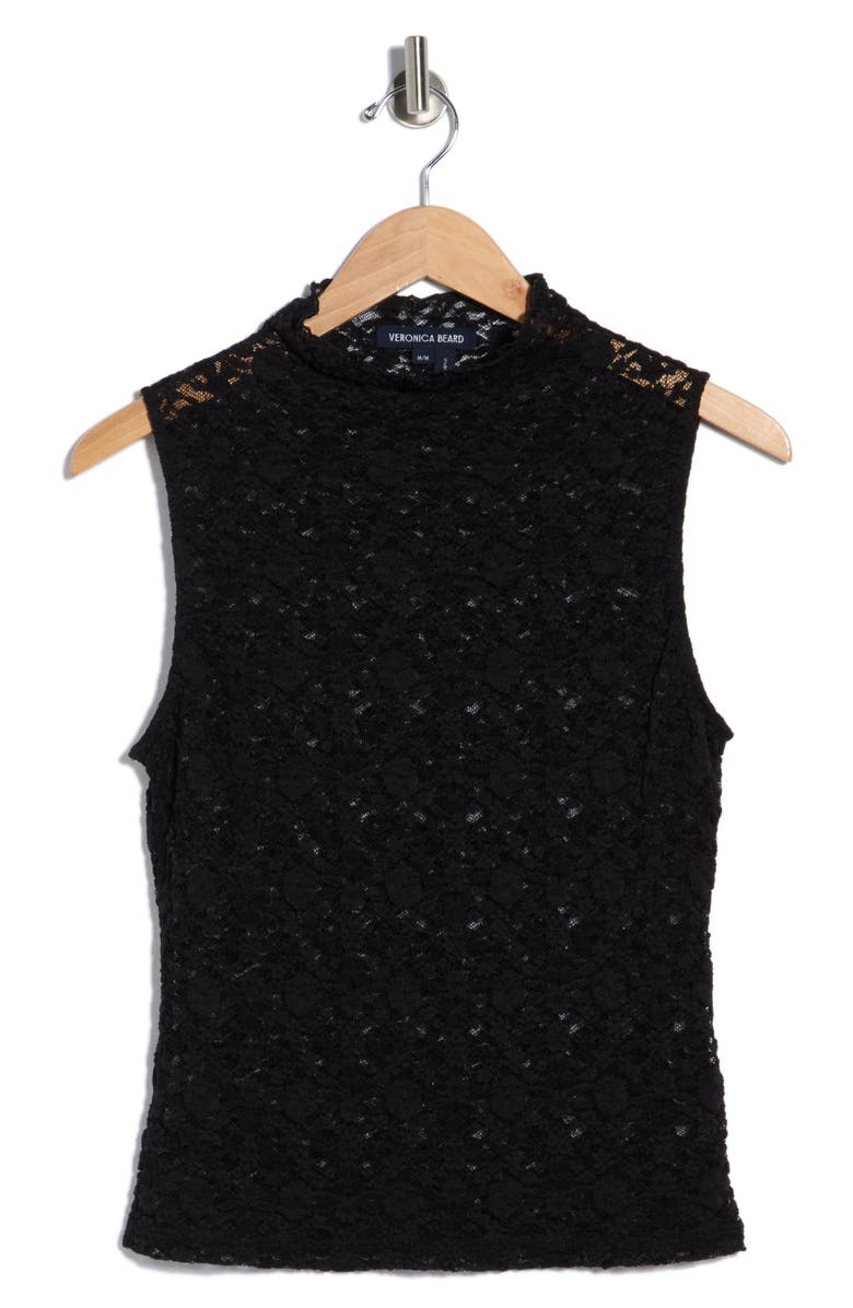 Veronica Beard Alora Lace Top, Main, color, Black