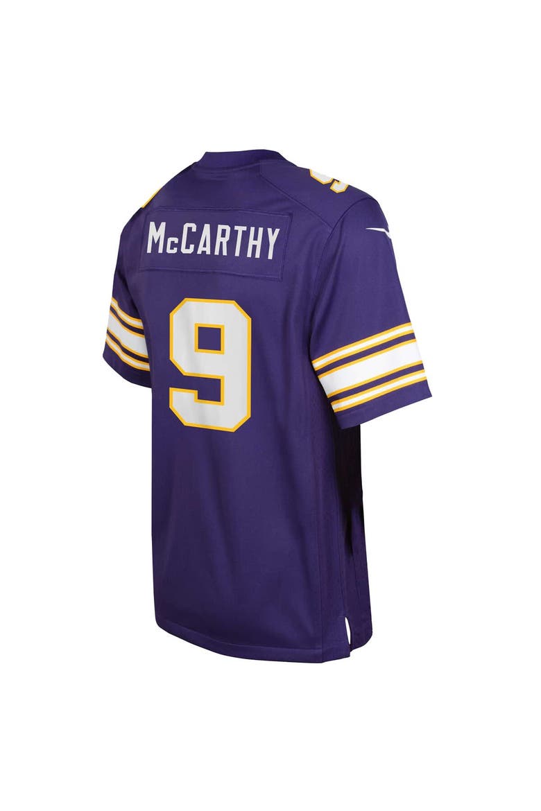 Youth Nike J.J. McCarthy Purple Minnesota Vikings Classic Alternate Player Game Jersey, Alternate, color, Purple