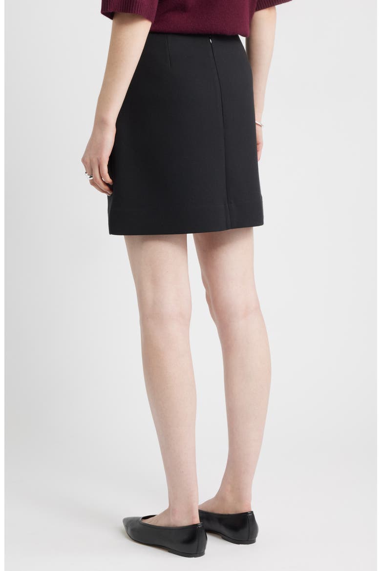 Twill Miniskirt, Alternate, color, BLACK
