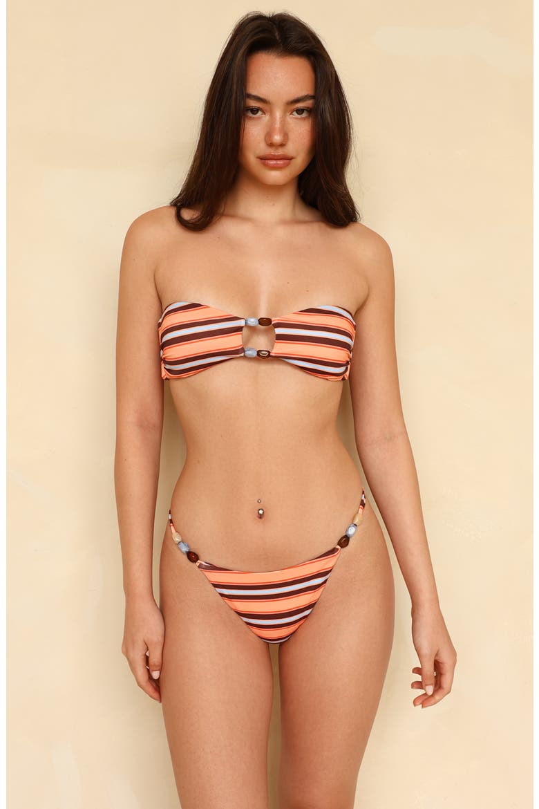 Bare Escape Super Cheeky Bikini Bottom, Main, color, Rayas
