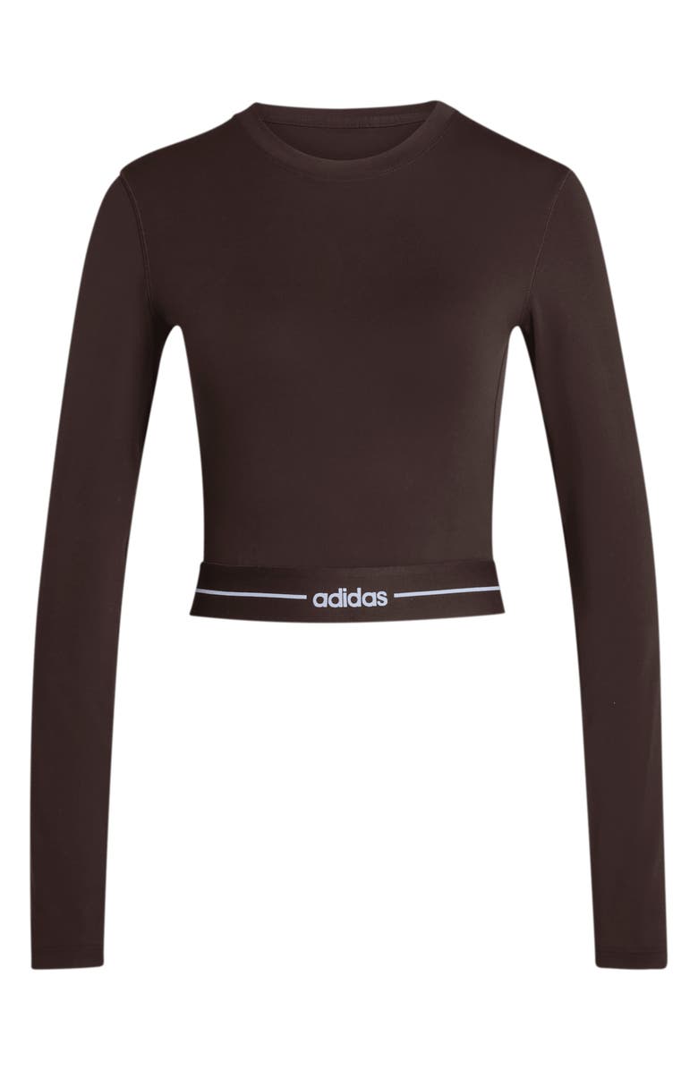 adidas Originals Long Sleeve Crop Top, Alternate, color, Aurora Coffee