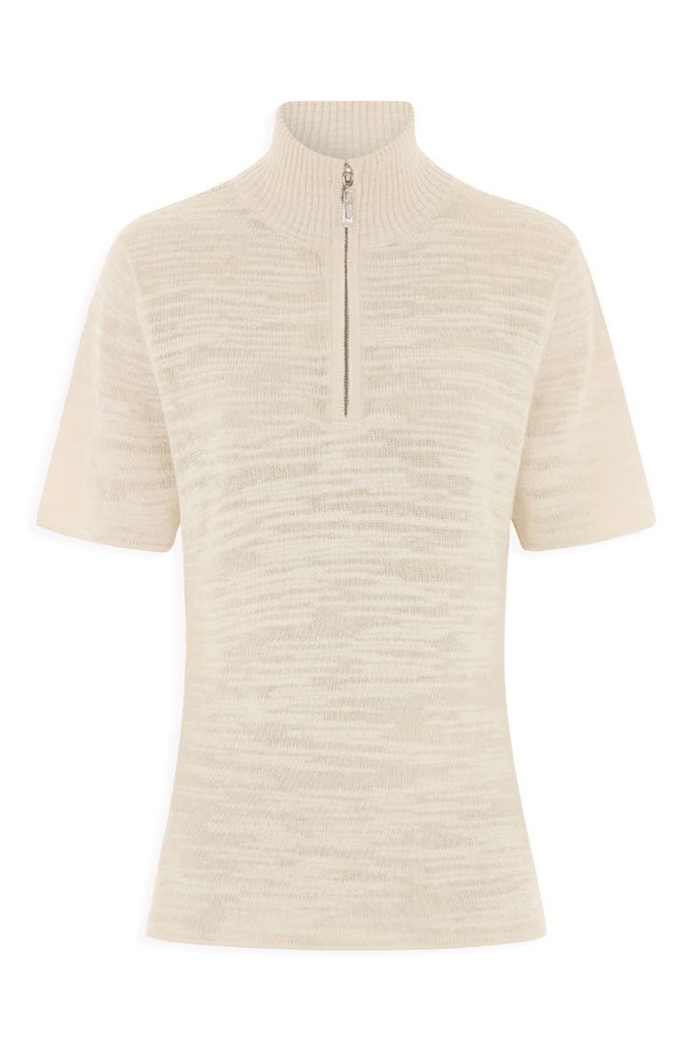 Stevie Half Zip Linen & Organic Cotton Sweater, Alternate, color, ECRU