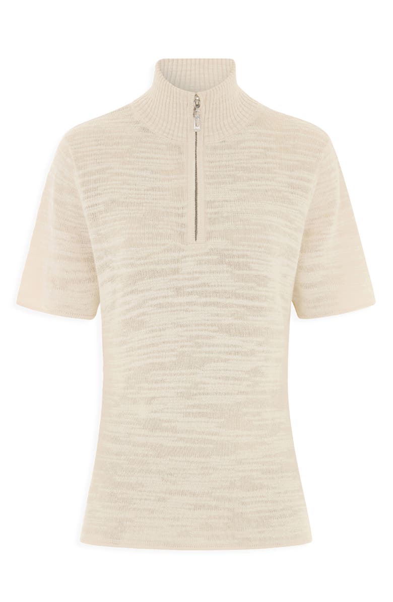 ALIGNE Stevie Half Zip Linen & Organic Cotton Sweater, Alternate, color, Ecru