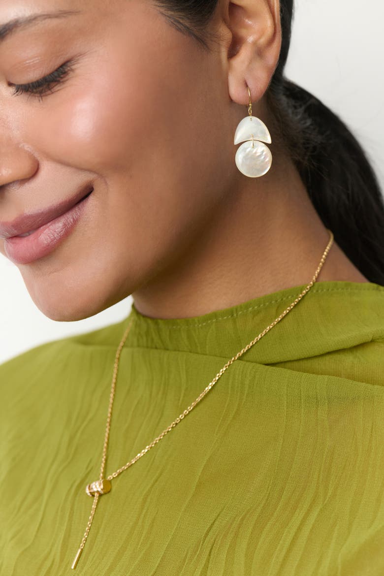 Mother of Pearl Tiny Arp Drop Earrings, Alternate, color, Mother Of Pearl