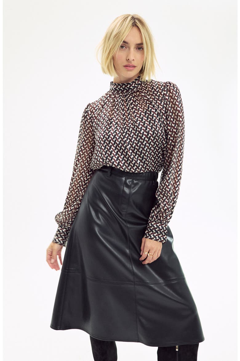 Faux Leather Skirt, Main, color, BLACK