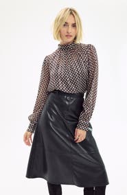 ELLE Collection Faux Leather Skirt