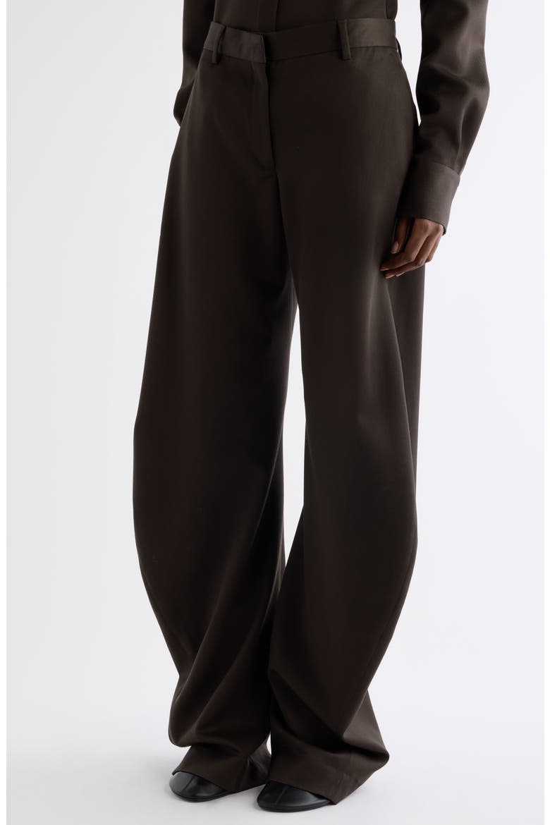 Patty Wool Gabardine Pants, Alternate, color, BROWN