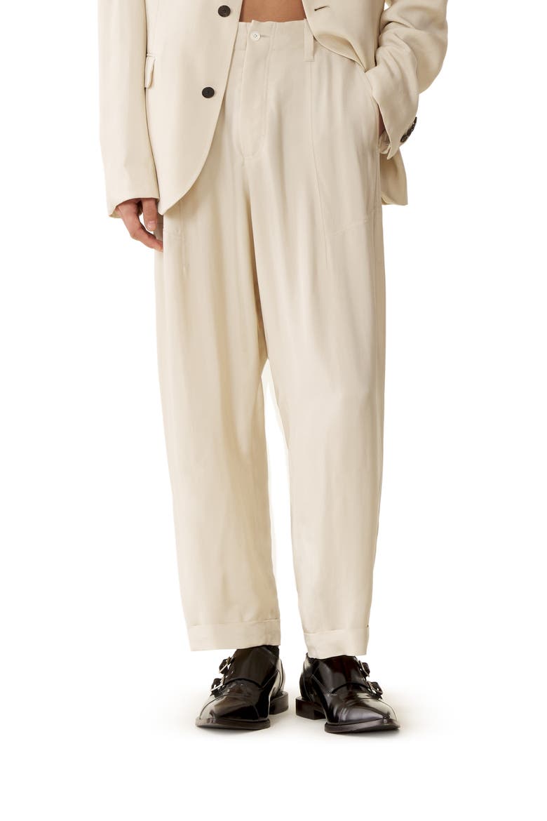 Loose-Fit Pants In Viscose, Alternate, color, Milk