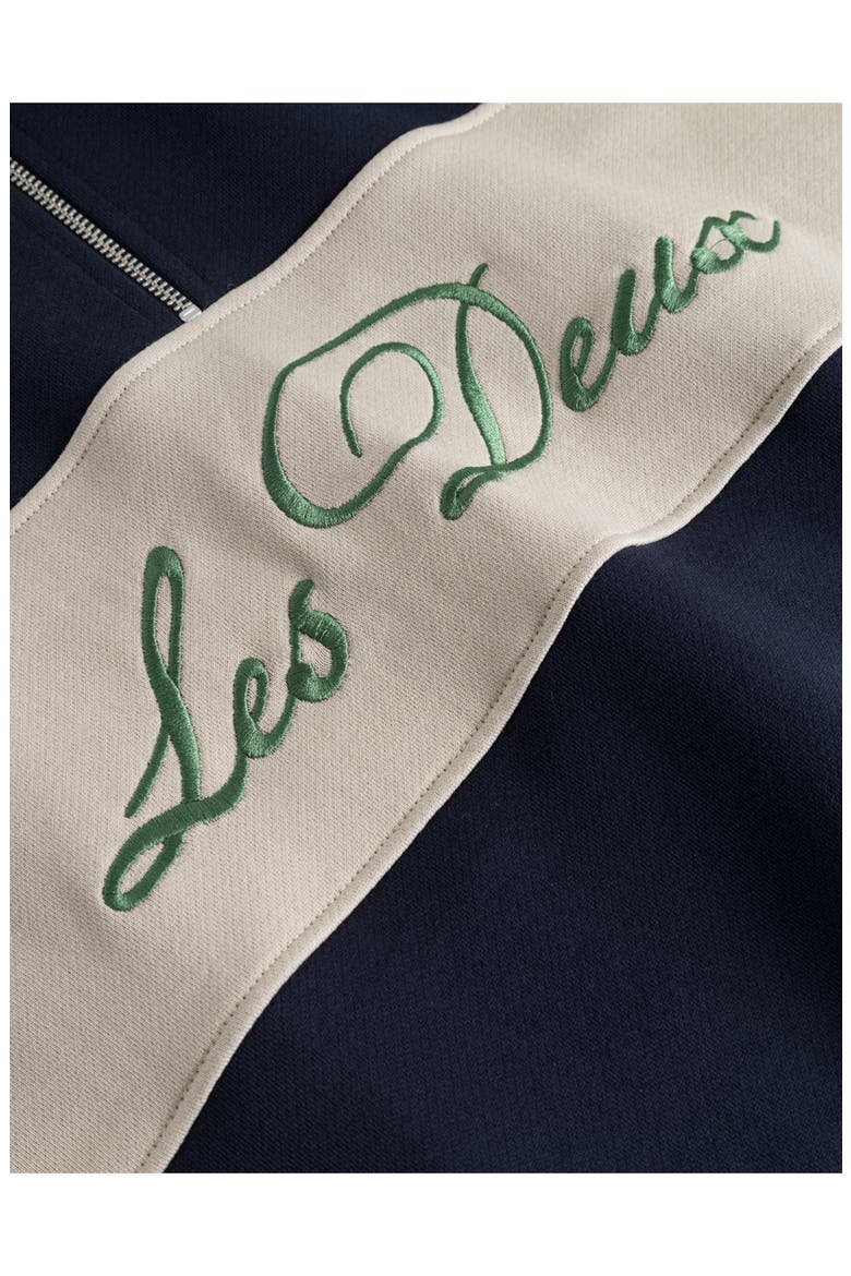 Cory Quarter Zip Rugby Shirt, Alternate, color, DARK NAVY/LIGHT DESERT SAND