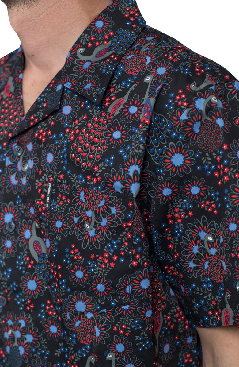 Ben Sherman Trim Fit Print Short Sleeve Sport Shirt, Alternate, color, 