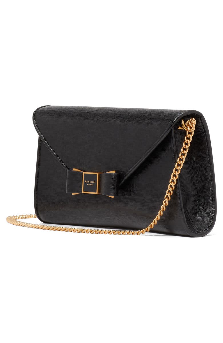 Kate Spade New York morgan bow saffiano leather wallet on a chain, Alternate, color, 