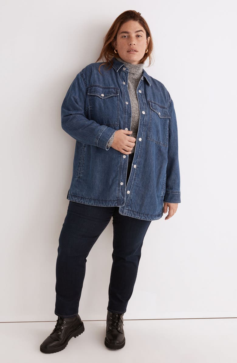 Madewell Quilted Lining Denim Shirt Jacket, Alternate, color,