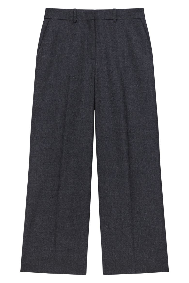 Sleek Flannel Straight Classic Pants, Alternate, color, NEW CHARCOAL MELANGE