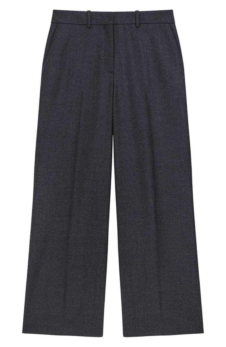 Theory Sleek Flannel Straight Classic Pants, Alternate, color, New Charcoal Melange