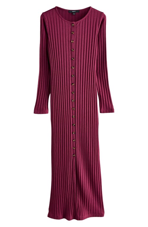 Next Long Sleeve Knit Dress In Red