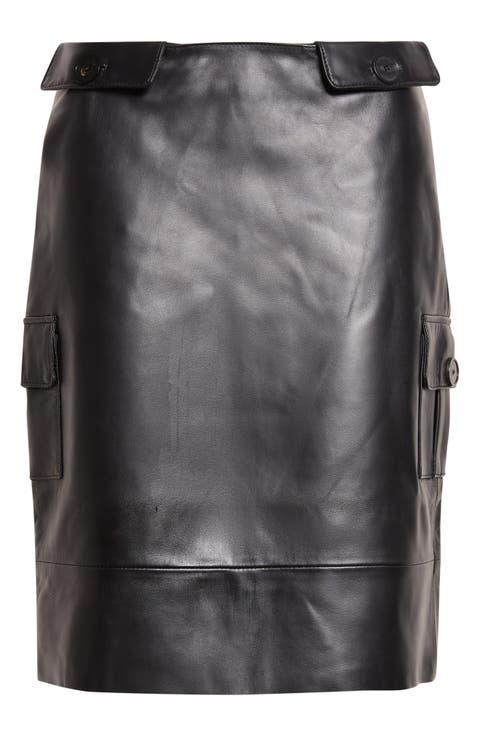 Guerrica Leather Cargo Skirt