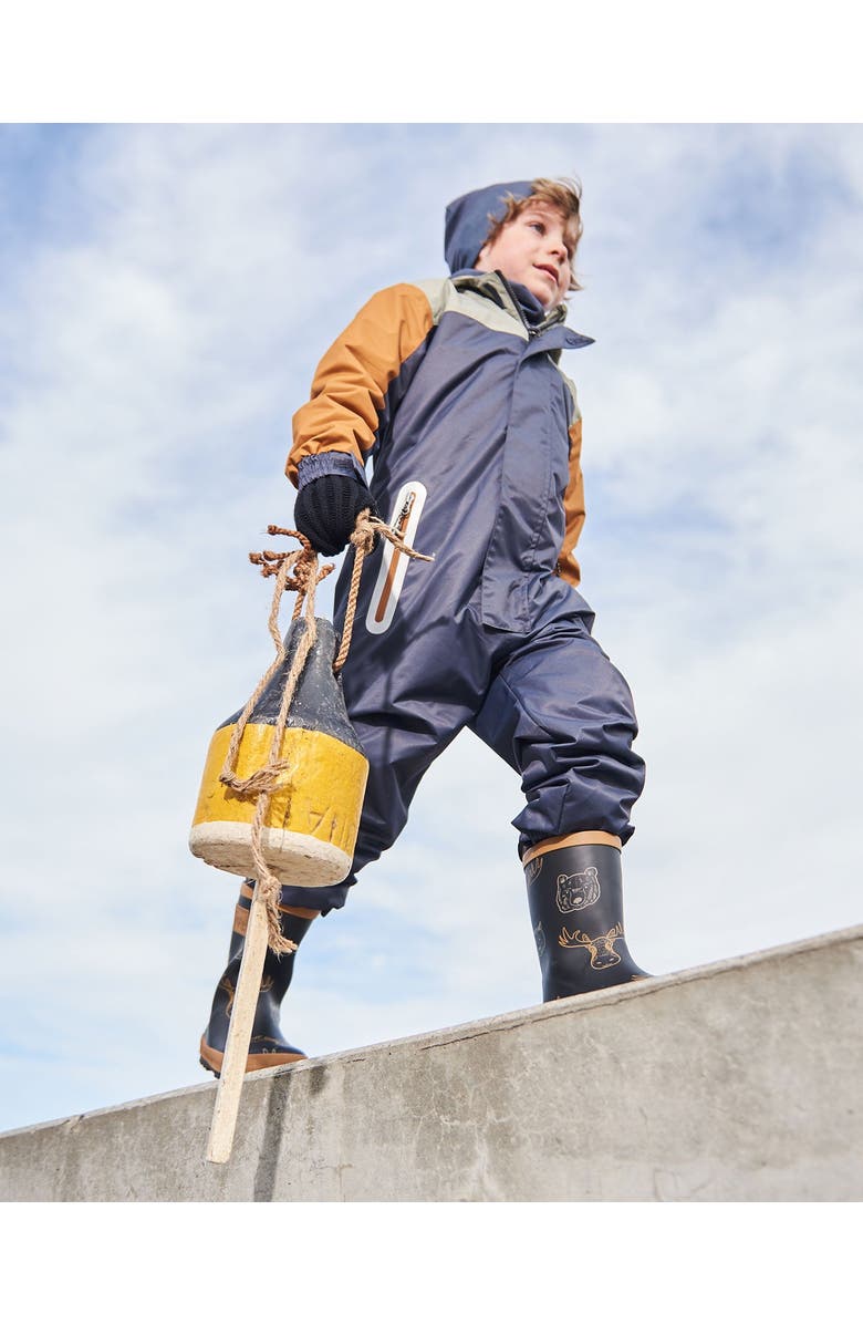 Deux par Deux Boy's Colorblock Mid-Season One-Piece Outerwear Dark Gray, Sage, And Tan, Alternate, color, 