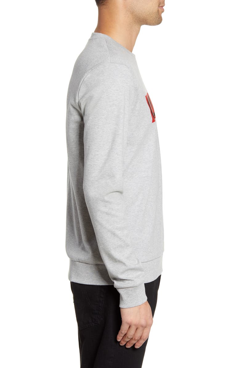 HUGO Dicago Regular Fit Crewneck Sweatshirt, Alternate, color, Grey