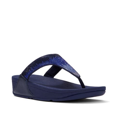 Lulu Ombre Crystal Toe-Post Sandals