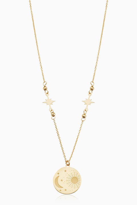14K Yellow Gold Winter Solstice Pendant Necklace
