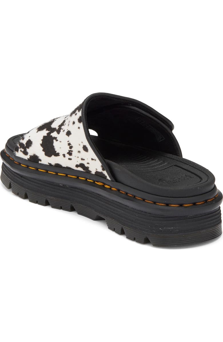 Dr. Martens Zebzag Genuine Calf Hair Slide Sandal, Alternate, color, Cream And Black