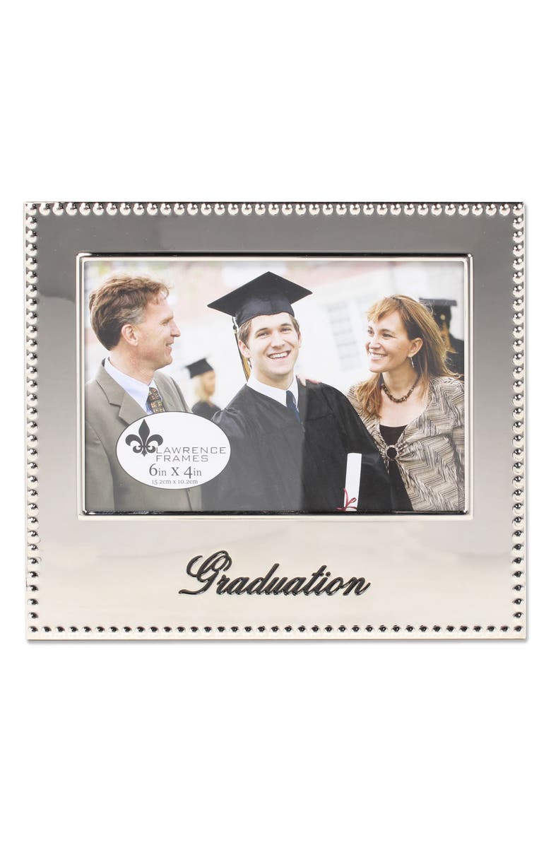 Lawrence Frames Beaded Graduation 4x6 Frame, Main, color, Silver
