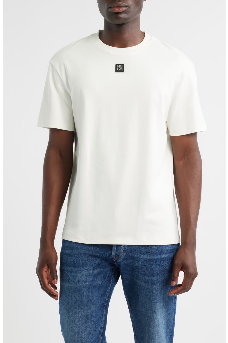 Dalile Logo Badge Cotton T-Shirt, Main, color, NATURAL