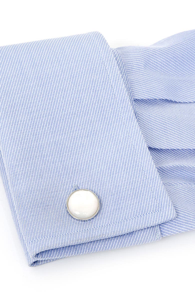 Cufflinks, Inc. Mother of Pearl Cuff Links, Alternate, color, White