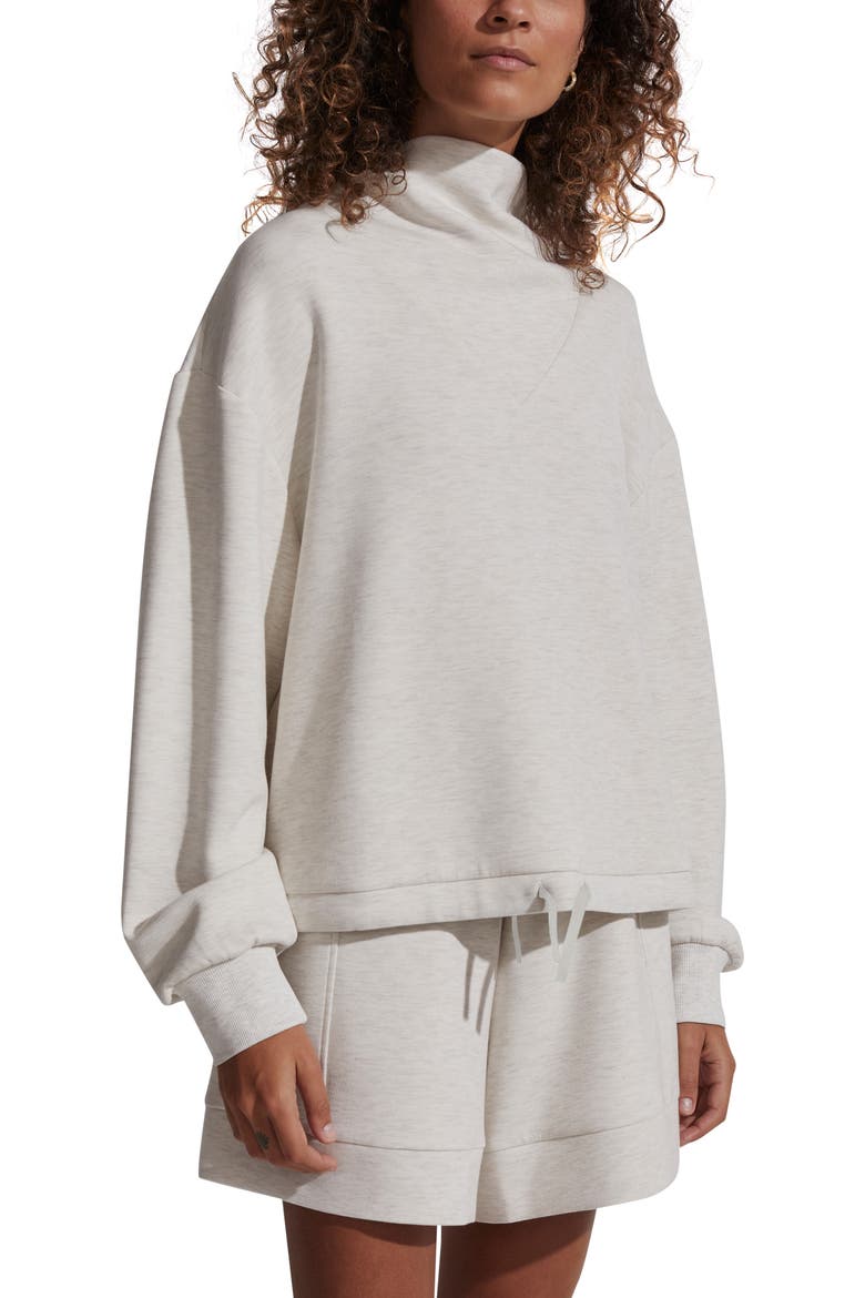 Betsy Funnel Neck Sweatshirt, Alternate, color, IVORY MARL