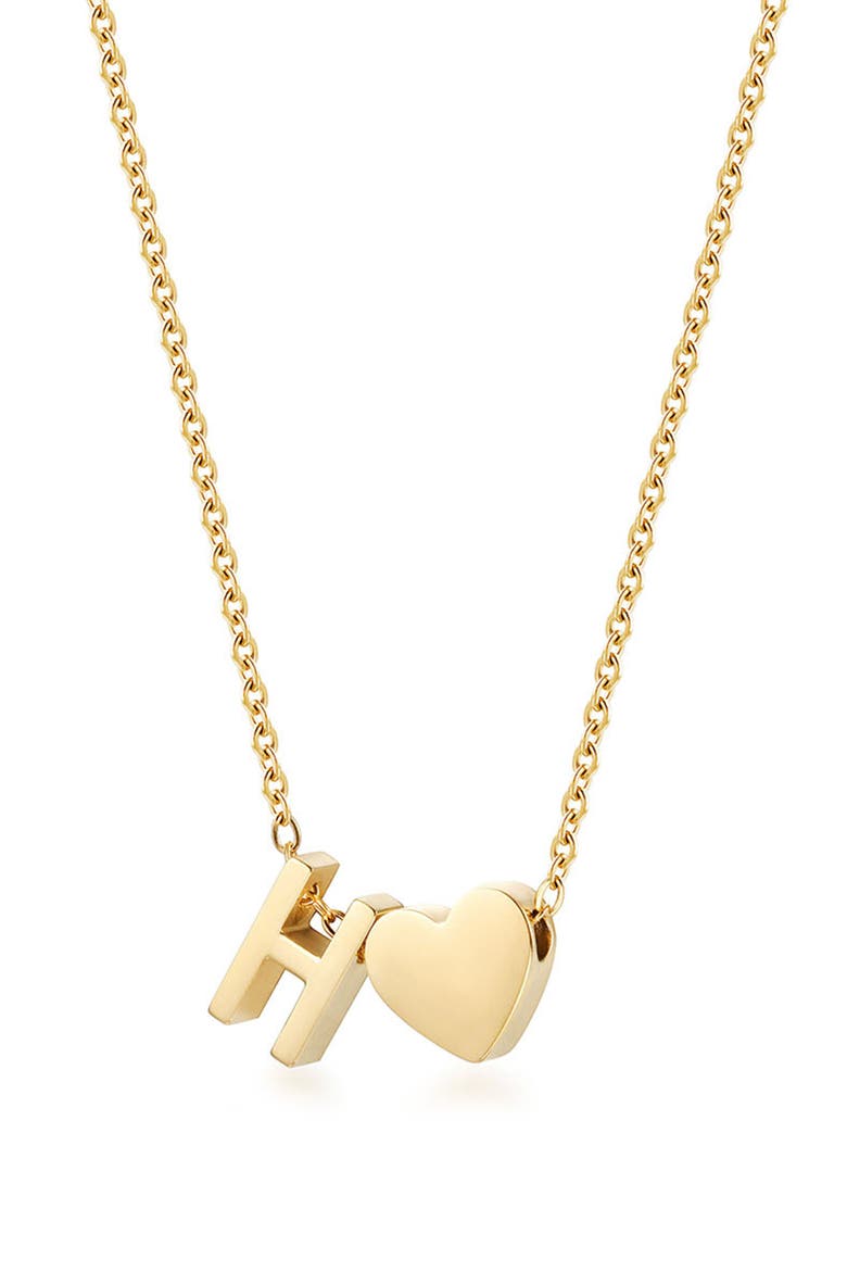 Initial Heart Pendant Necklace, Main, color, YELLOW-H