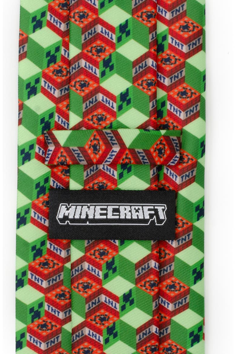 Minecraft Creeper TNT Isometric Tie, Alternate, color, GREEN