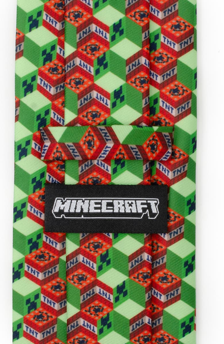 Cufflinks, Inc. Minecraft Creeper TNT Isometric Tie, Alternate, color, Green