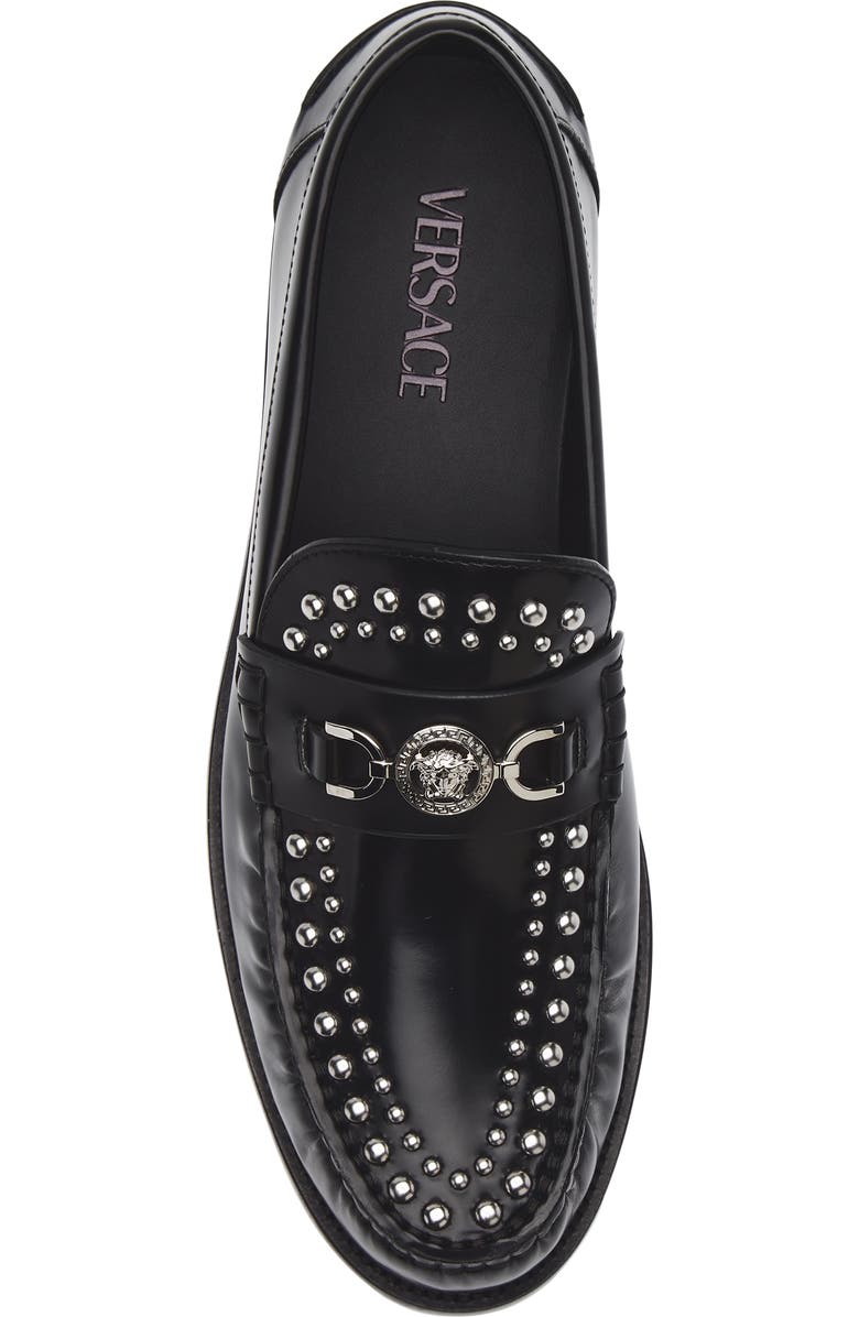 Versace Medusa '95 Studded Loafer, Alternate, color, Black-Palladium