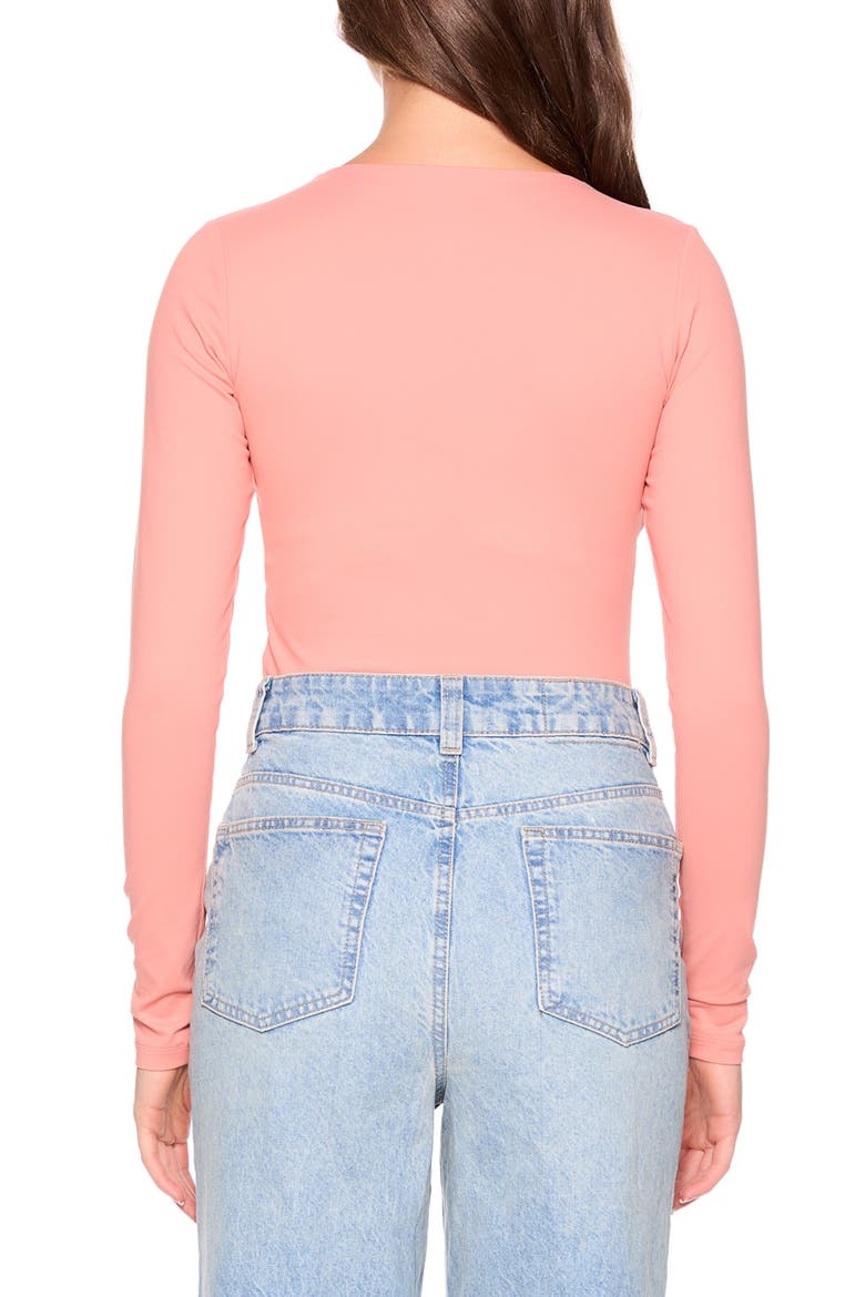 Long Sleeve V-Neck Top, Alternate, color, CORAL HONEY