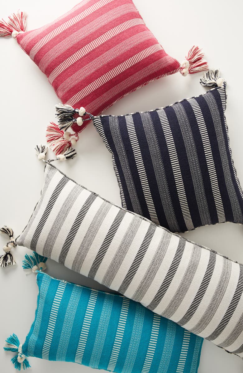 Anthropologie Home Anthropologie Ramona Stripe Tassel Accent Pillow, Alternate, color, 