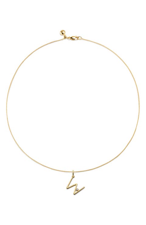 Diamond Initial Pendant Necklace