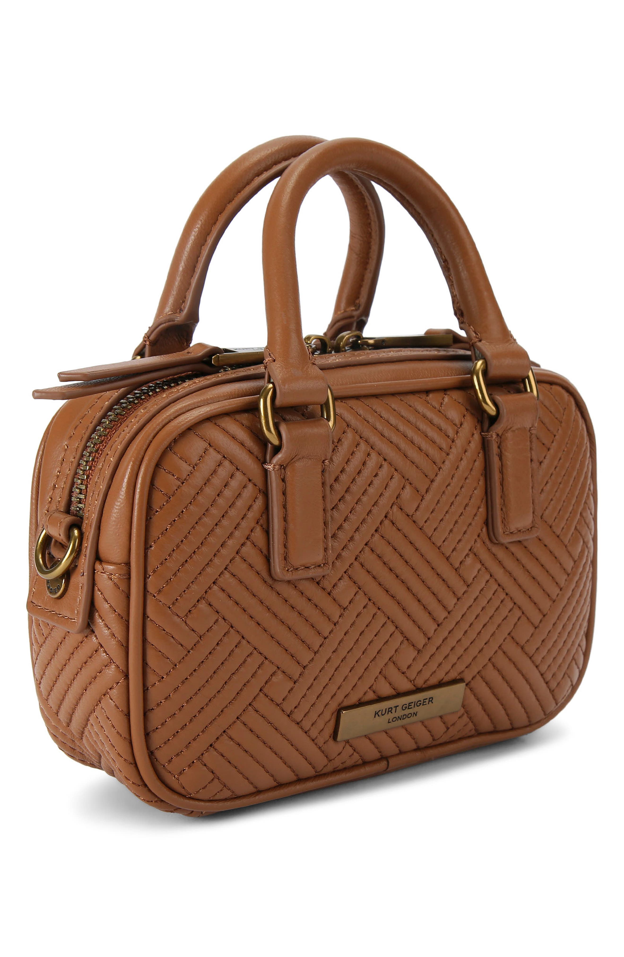 Kurt Geiger London Extra Small Kensington Quilted Leather Duffle Bag, Alternate, color, 