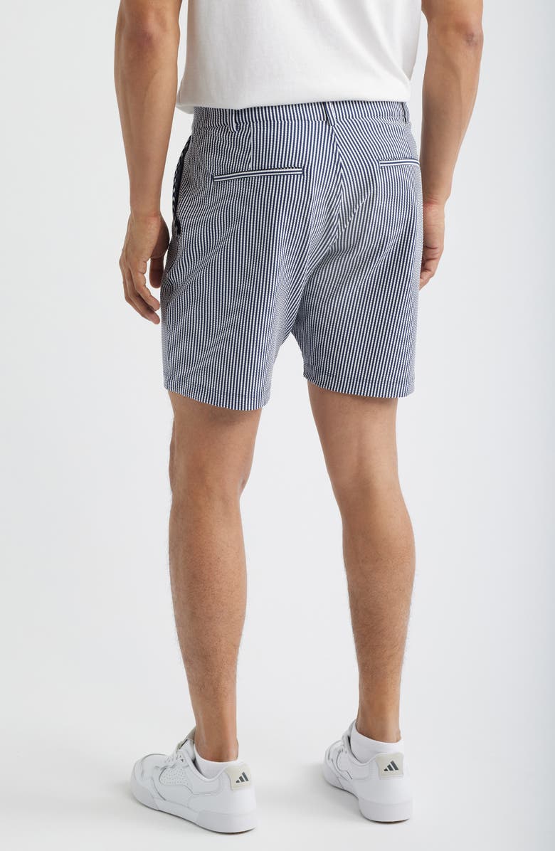 Redvanly Beeker Seersucker Shorts, Alternate, color, Midnight Navy/ Bright White