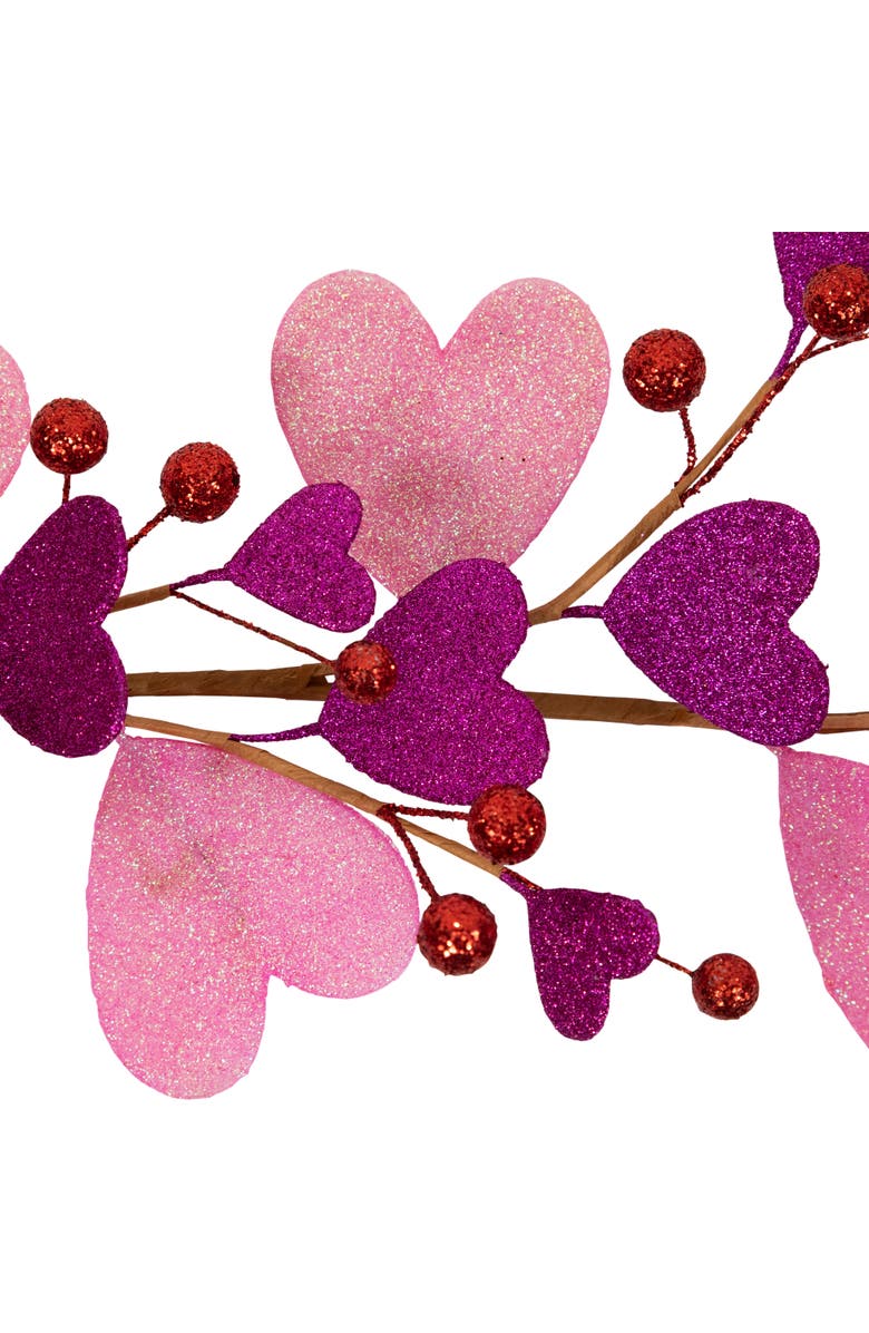 Northlight 6' Glittered Hearts and Berries Valentine's Day Garland, Alternate, color, 